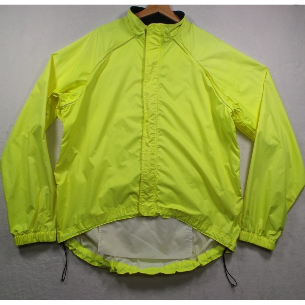 REI Jacket Mens Size Extra Large Yellow Neon Full Zip Lightweight Windbreaker